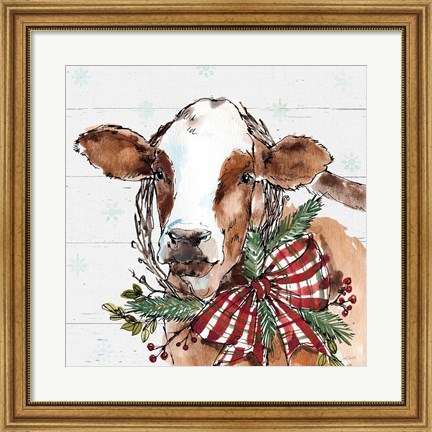 Framed Holiday on the Farm VIII on Gray Print
