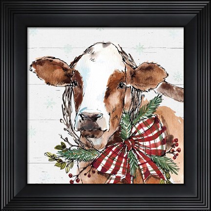 Framed Holiday on the Farm VIII on Gray Print