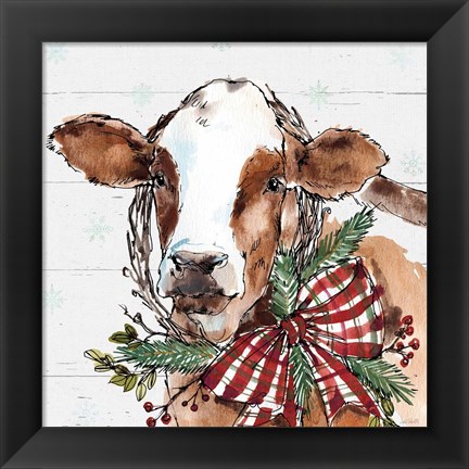 Framed Holiday on the Farm VIII on Gray Print