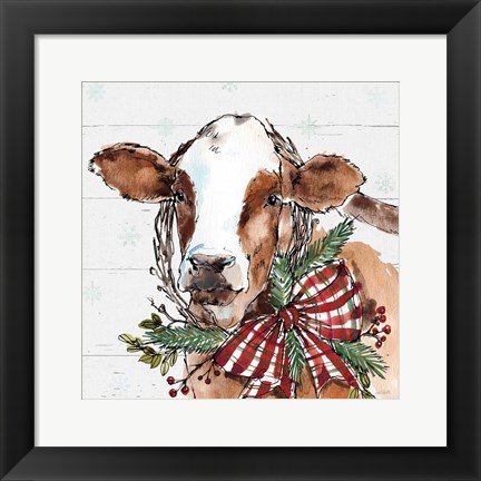 Framed Holiday on the Farm VIII on Gray Print