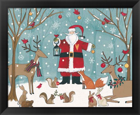 Framed Woodland Christmas VI Print