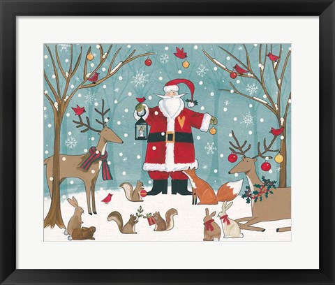 Framed Woodland Christmas VI Print