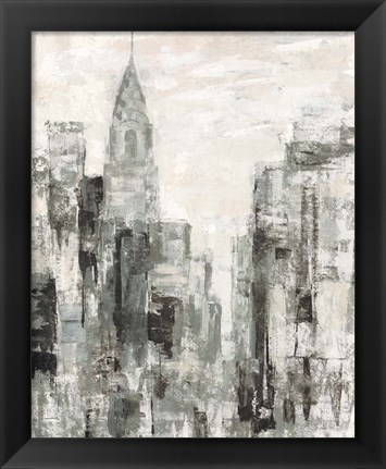 Framed Manhattan Neutral I Crop Print