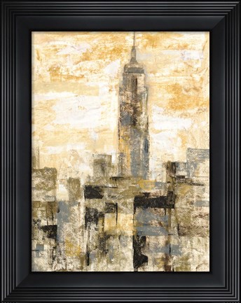 Framed Manhattan Gray and Gold II Print