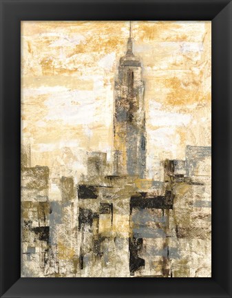 Framed Manhattan Gray and Gold II Print