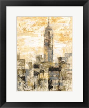 Framed Manhattan Gray and Gold II Print