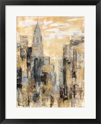 Framed Manhattan Gray and Gold I Print