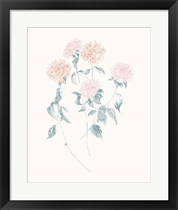 Framed Flowers on White VI Contemporary Print