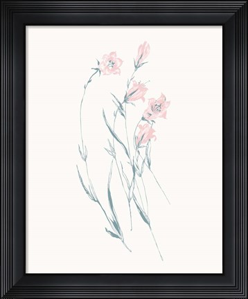 Framed Flowers on White V Contemporary Print