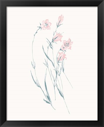 Framed Flowers on White V Contemporary Print