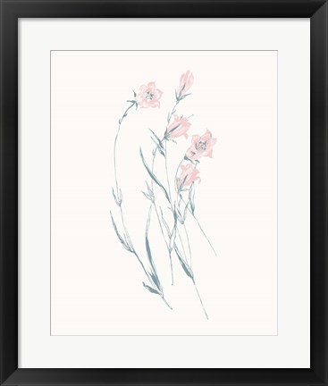 Framed Flowers on White V Contemporary Print