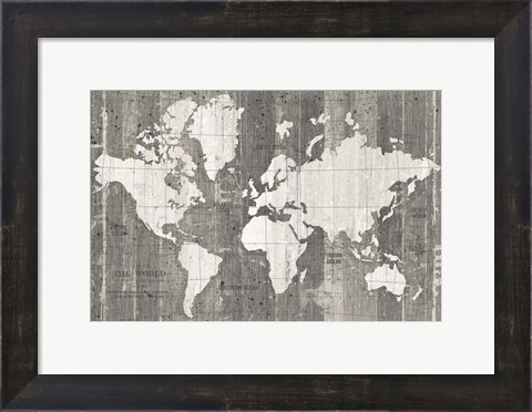 Framed Old World Map Neutral Print