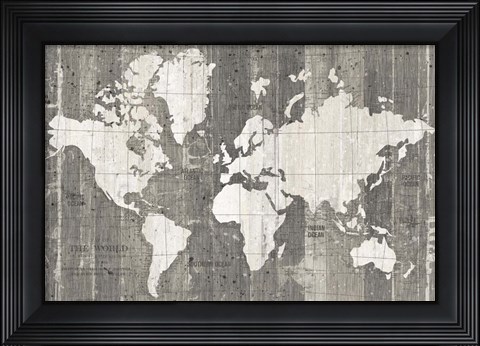 Framed Old World Map Neutral Print