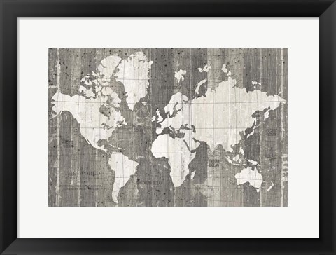 Framed Old World Map Neutral Print