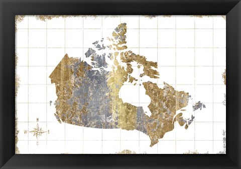 Framed Gilded Map Canada Print