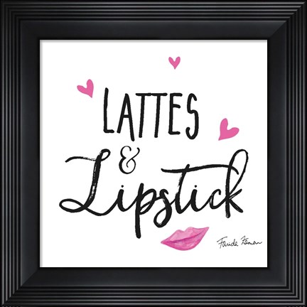 Framed Lattes and Lipstick Print