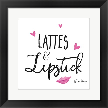 Framed Lattes and Lipstick Print