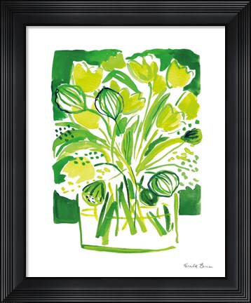 Framed Lemon Green Tulips II Print