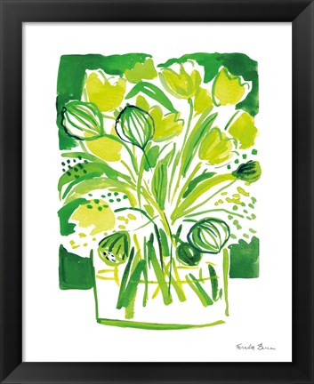 Framed Lemon Green Tulips II Print