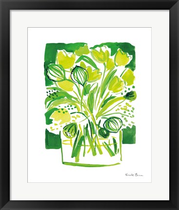 Framed Lemon Green Tulips II Print