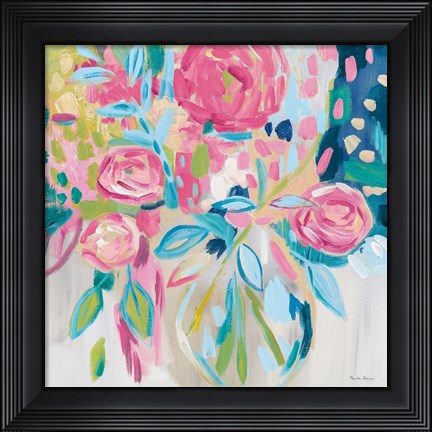 Framed Summer Pink Floral Print