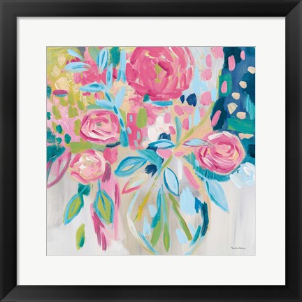 Framed Summer Pink Floral Print