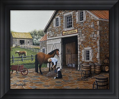 Framed Barrels and Shoes Print