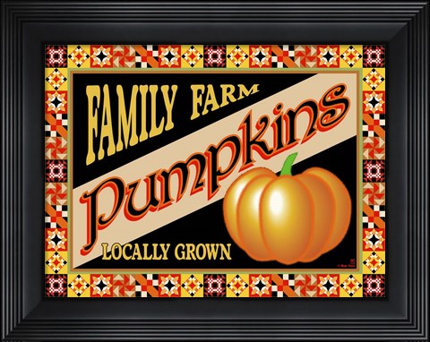 Framed Pumpkin Crate Label Print