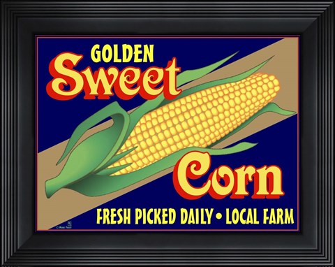 Framed Sweet Corn Crate Label Print