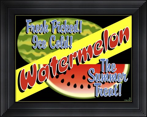 Framed Watermelon Crate Label Print