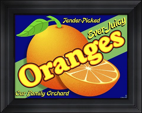 Framed Orange Crate Label Print