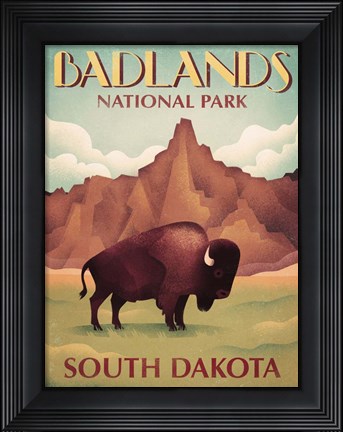Framed Badlands South Dakota Print