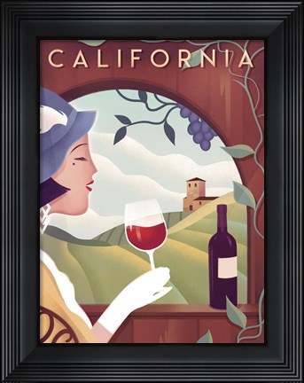 Framed California Wine Print