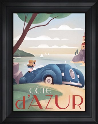 Framed France Riviera Print