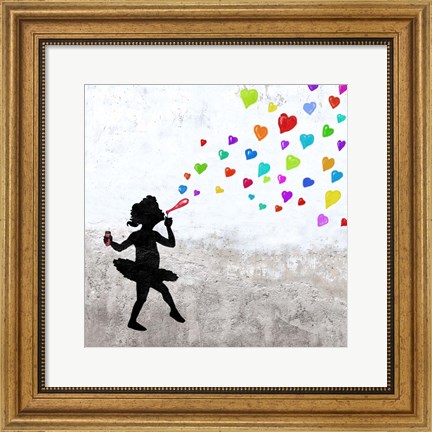 Framed Love Bubbles (detail) Print