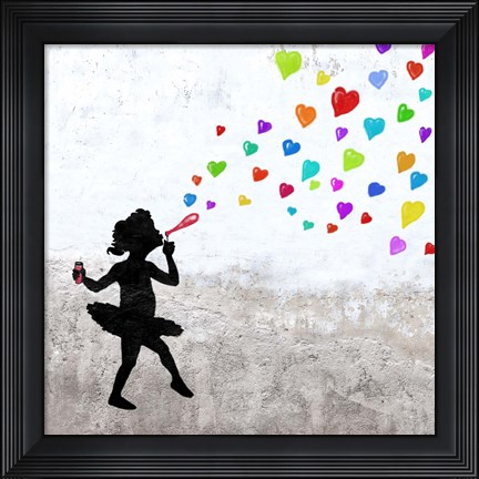 Framed Love Bubbles (detail) Print