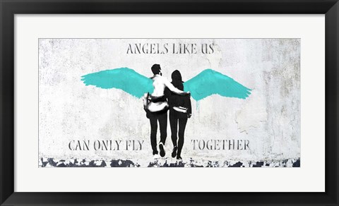 Framed Angels Like Us (Aqua) Print