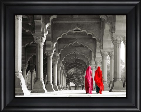 Framed Women in Traditional Dress, India (BW) Print