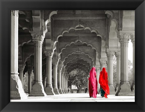 Framed Women in Traditional Dress, India (BW) Print