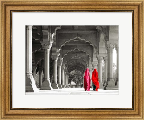 Framed Women in Traditional Dress, India (BW) Print