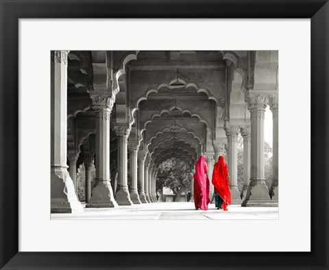 Framed Women in Traditional Dress, India (BW) Print