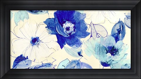 Framed Toile Fleurs Print