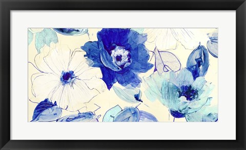 Framed Toile Fleurs Print