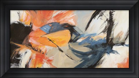 Framed Oranges &amp; Blues Print