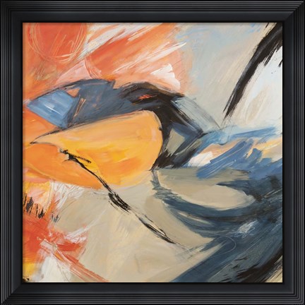 Framed Oranges &amp; Blues (detail) Print