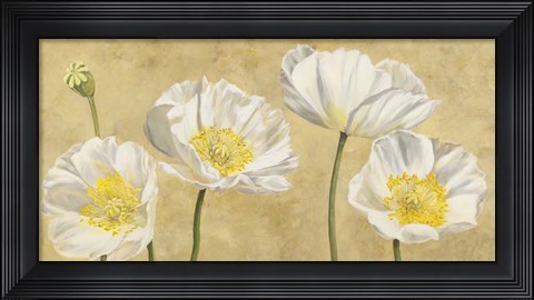 Framed Poppies on Gold Print