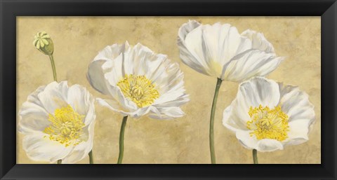 Framed Poppies on Gold Print