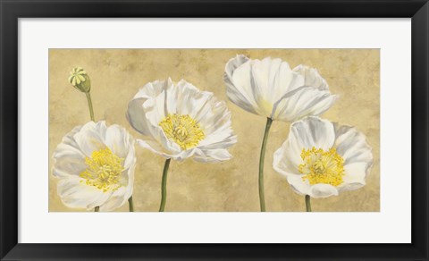 Framed Poppies on Gold Print