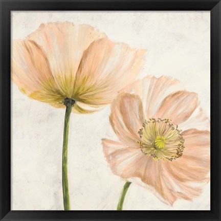 Framed Poppies in Pink II Print