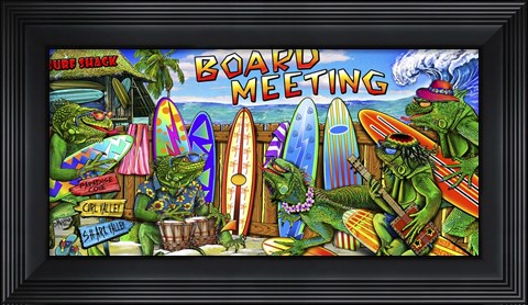 Framed Tropical Board Meeting Print